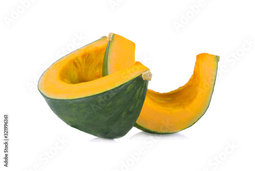pumpkin sliced isolated on white background
