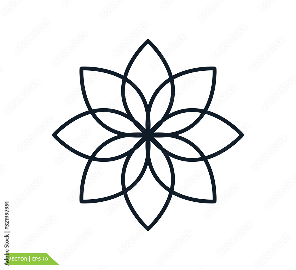Lotus icon vector logo template Lotus icon vector logo template