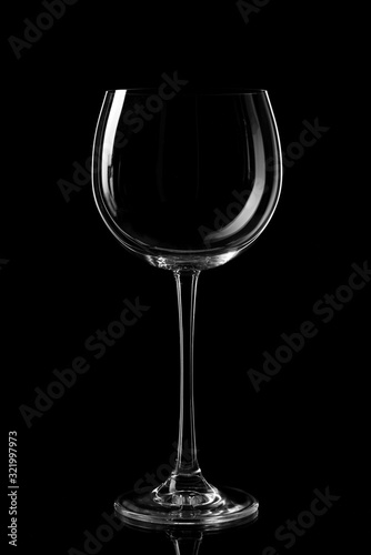 Empty glass silhouette isolated on black background