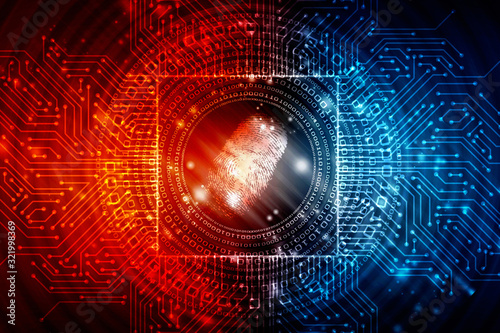 Fingerprint Scanning Technology Concept 2d Illustration