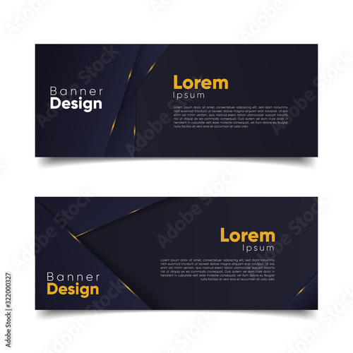 template banner in luxury theme with effect gold glowing