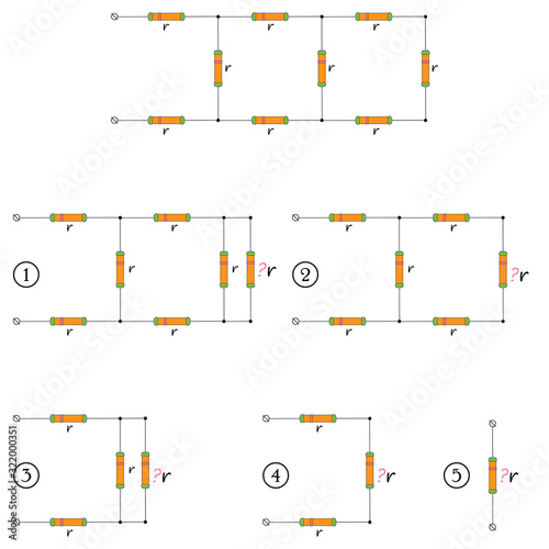 A worksheet to solve the problem of a sequentially and parallel connection of conductors.