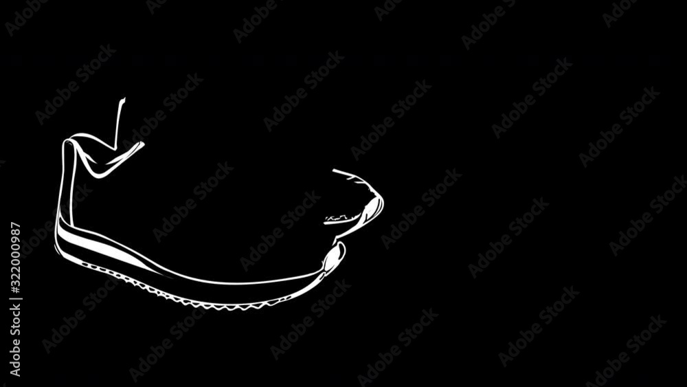 Self drawing sketch animation of sneakers, sport shoes. Black background. Copy space. Self drawing sketch animation of sneakers, sport shoes. Black background. Copy space.
