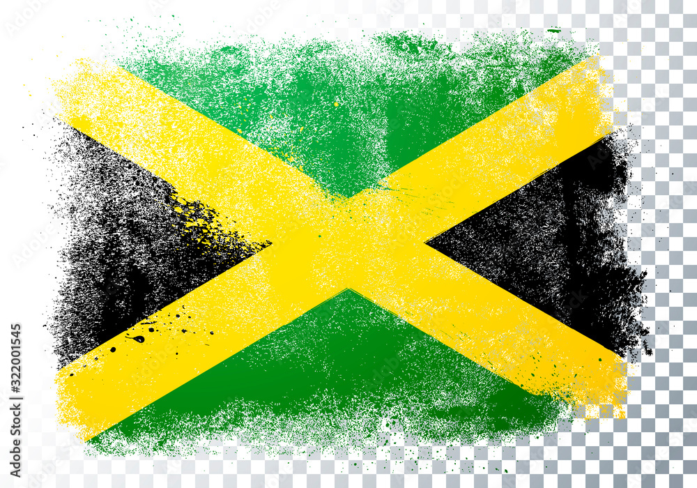 Vector Illustration Scratched Jamaica Flag With Grunge Texture