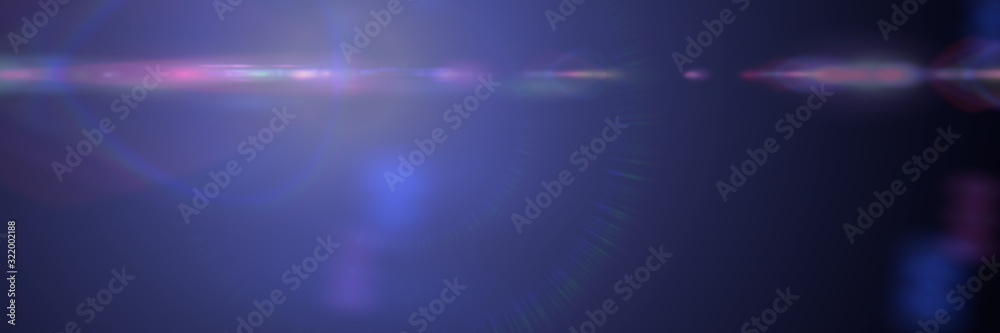 purple lens flare effect overlay banner texture with bright light streak in front of a dark background - obrazy, fototapety, plakaty 