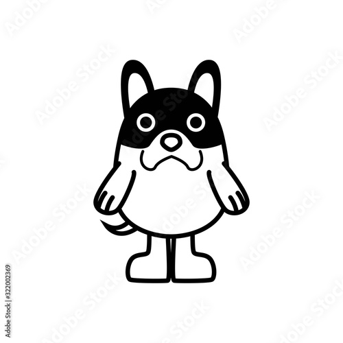 cute dog cartoon character standing