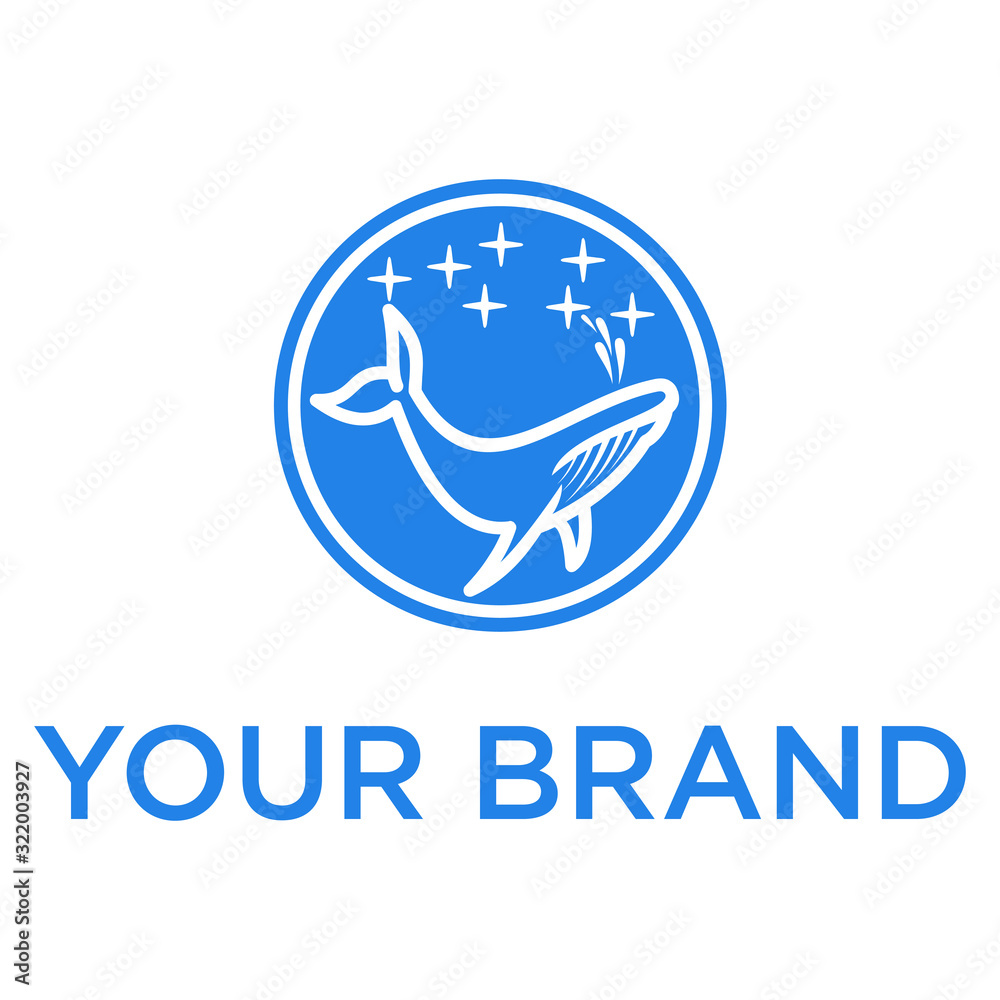 Fototapeta premium whale line modern icon logo design