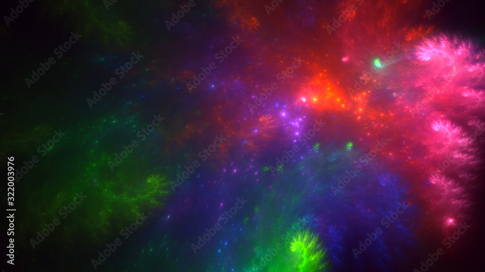 Fractal 3D rendering abstract and shiny background