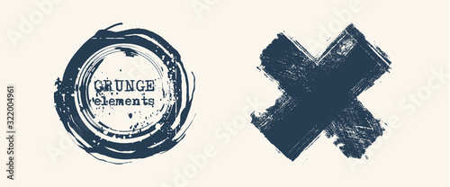 Set of Grunge background. Ink background. Retro background.