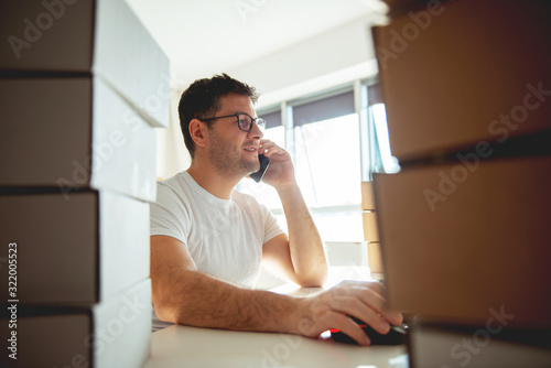 Young Man Working in Delivery service 