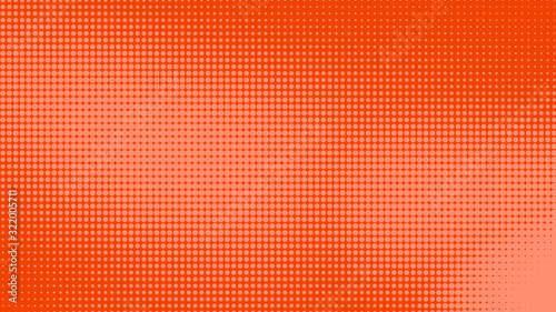 Dots halftone orange color pattern gradient texture with technology digital background. Dots pop art comics with summer background.