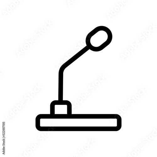 microphone icon vector. Thin line sign. Isolated contour symbol illustration