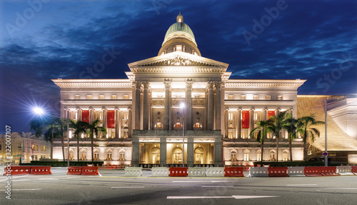 National gallery of Singapore at night photo