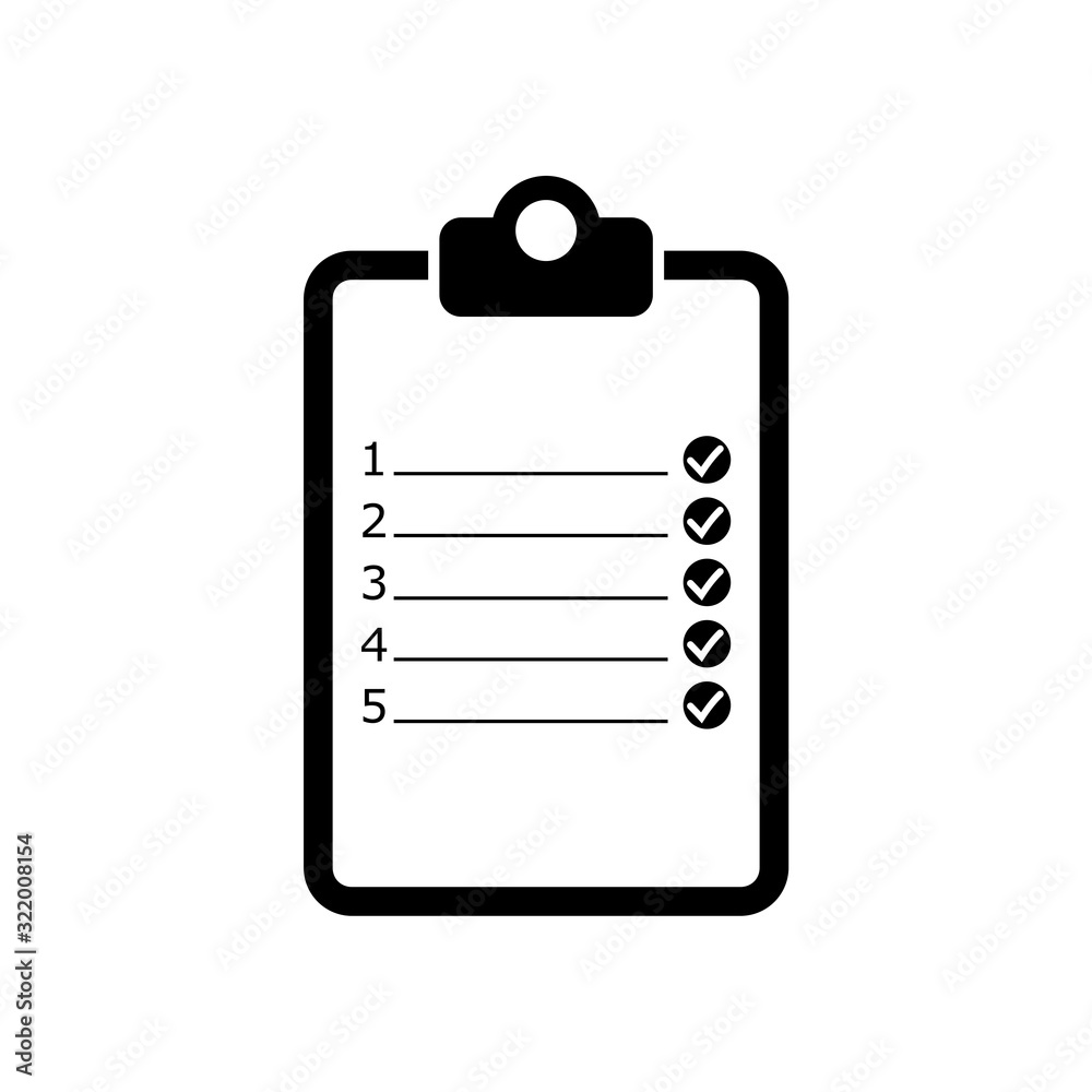Check list icon isolated on white background Check list icon isolated on white background