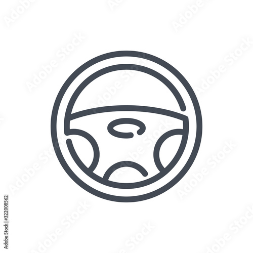Steering wheel line icon. Car wheel vector outline sign.