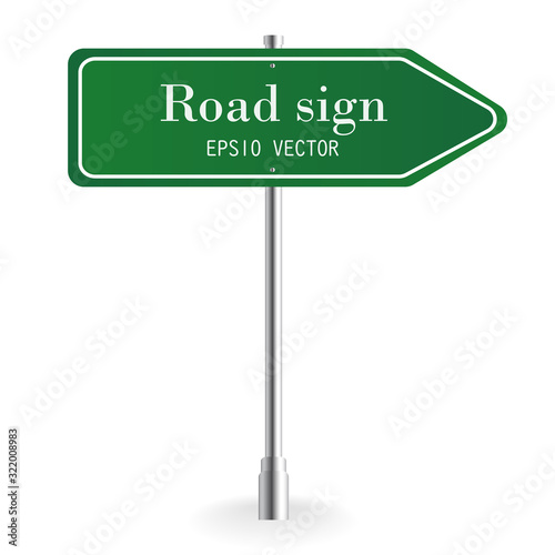 Road traffic sign. Blank board with place for text.Mockup. Isolated information sign. Direction. Vector illustration.White background.