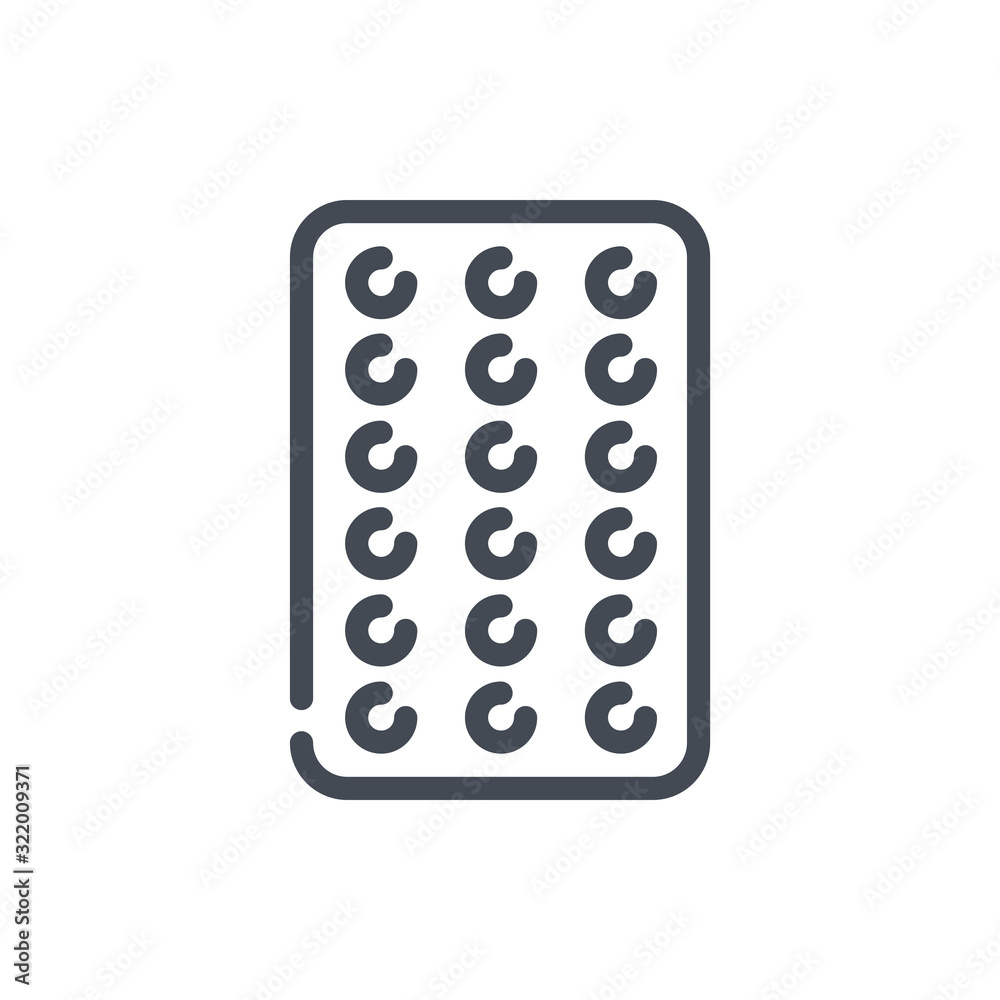 Birth control pills line icon. Contraceptive pill vector outline sign.