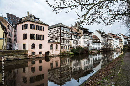 Water canal of Strasbourg, Alsace, France.