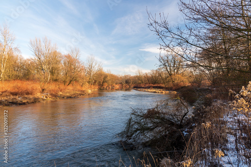 Odra river in Graniczne Meandry Odry protected area on polish - czech borders photo