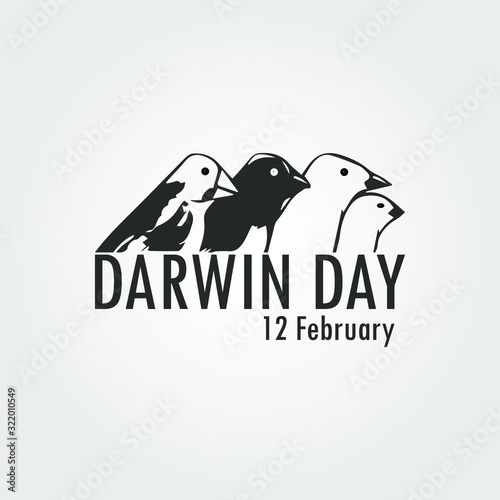 Canvas Print Darwin Day vector. Vector illustration of finch birds.