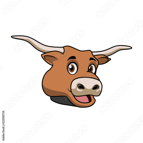 Cow head cartoon vector template
