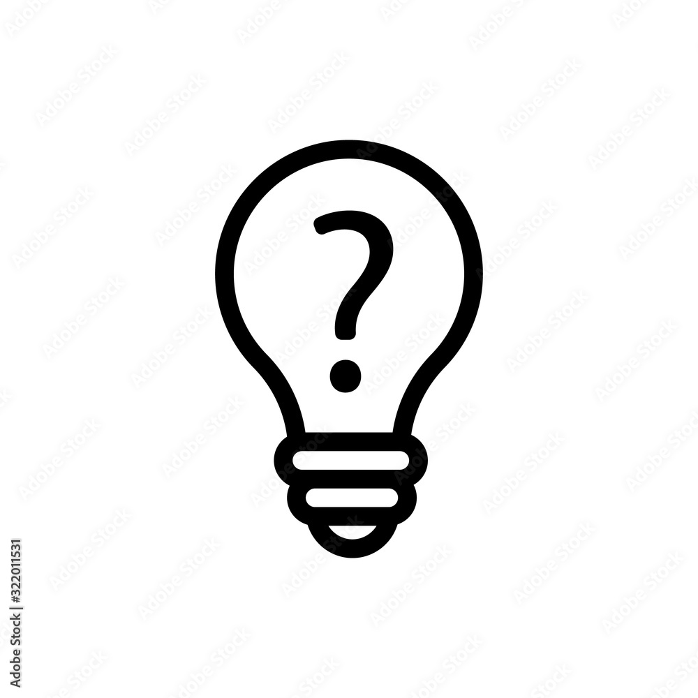the quiz question answer to the icon vector. Thin line sign. Isolated contour symbol illustration the quiz question answer to the icon vector. Thin line sign. Isolated contour symbol illustration