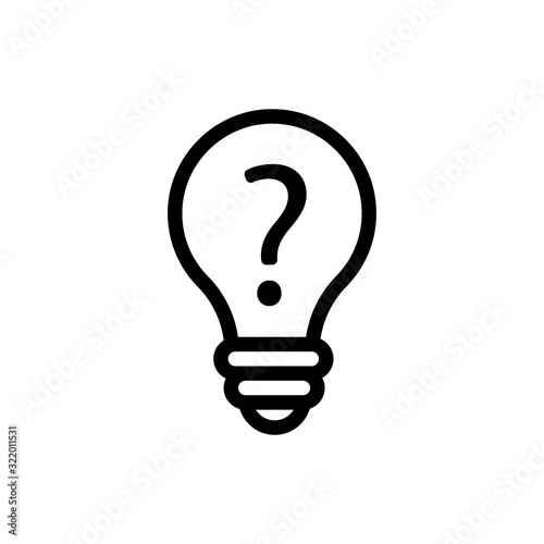 the quiz question answer to the icon vector. Thin line sign. Isolated contour symbol illustration photo