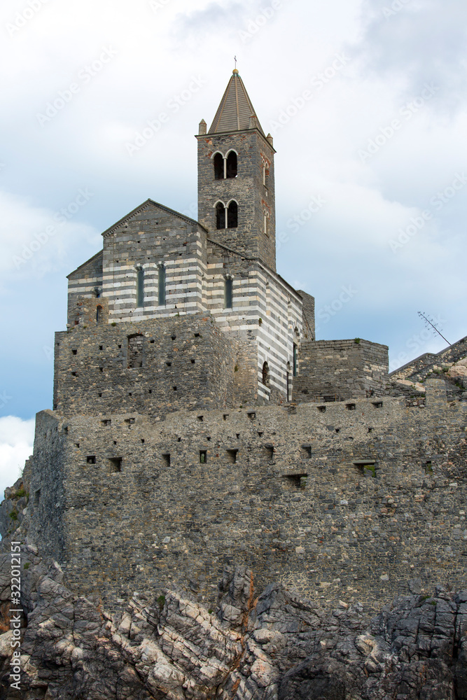 Medieval church of St. Peter, Portovenere, Cinque Terre; Italy