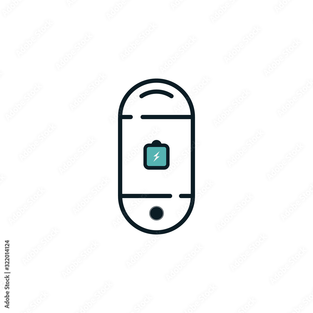 window of charged battery on the phone screen. vector symbol window of charged battery on the phone screen. vector symbol