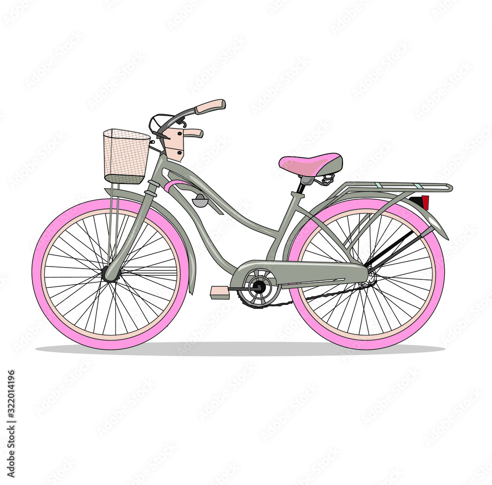 Vector illustration of an old bicycle, on a white ground Vector illustration of an old bicycle, on a white ground