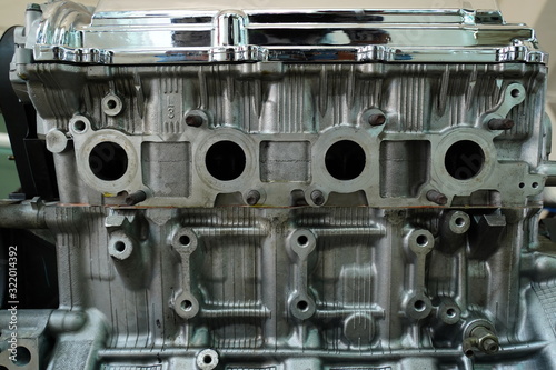 Race car's engine and detail