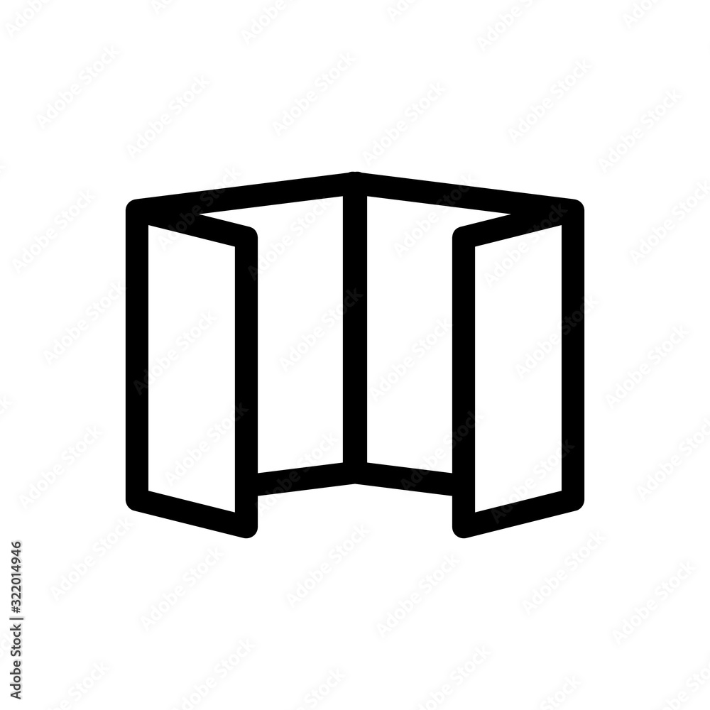 booklet flyer icon vector. Thin line sign. Isolated contour symbol illustration booklet flyer icon vector. Thin line sign. Isolated contour symbol illustration