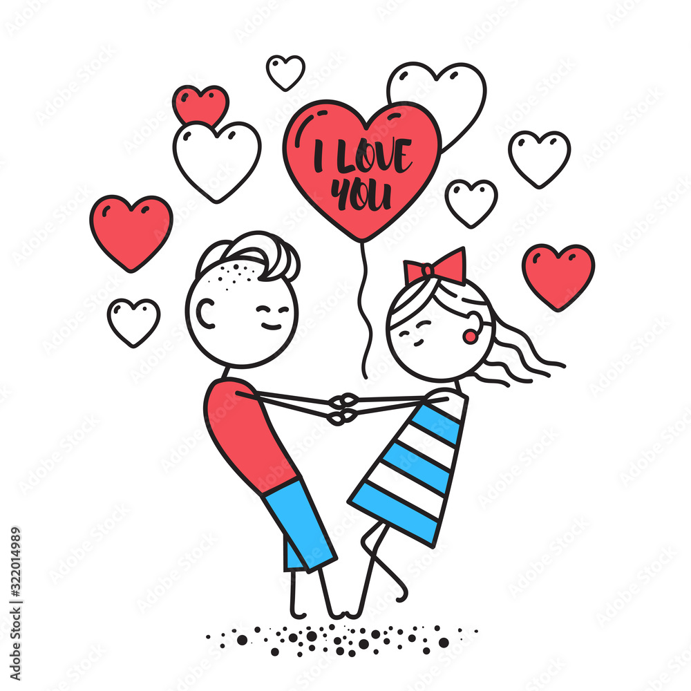 Lovers boy and girl sit on boat and kiss Lovers boy and girl sit on boat and kiss