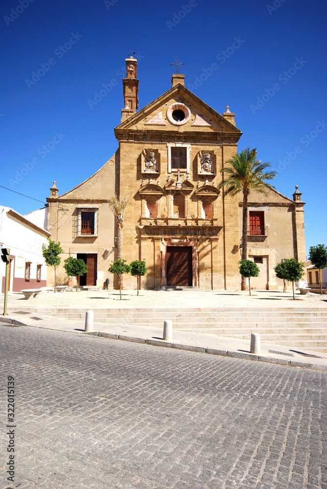 Front view of La Trinidad Church, Antequera, Spain.