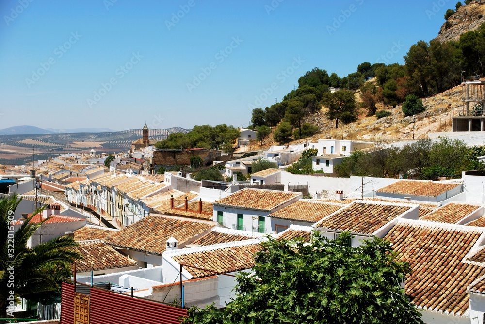 View over town rooftops, Archidona, Spain.