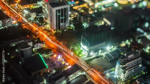 Timelpase of traffic in Bangkok