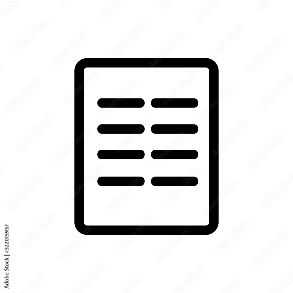 booklet flyer icon vector. Thin line sign. Isolated contour symbol illustration booklet flyer icon vector. Thin line sign. Isolated contour symbol illustration