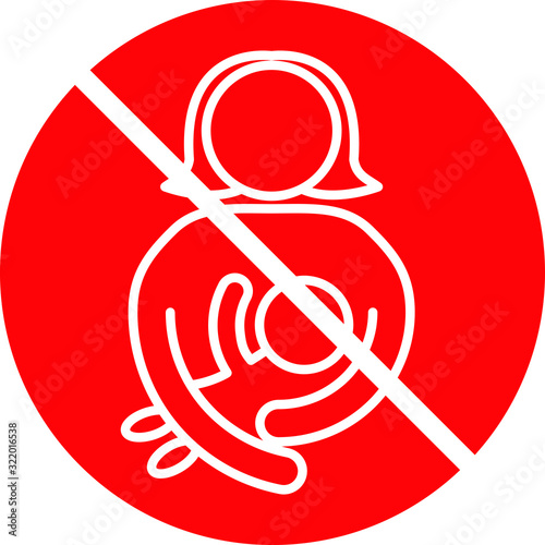 No feeding kid breast , vector illustration