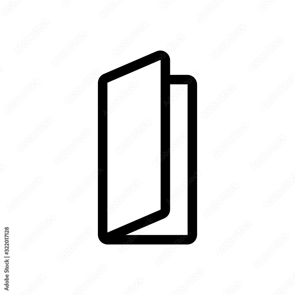 booklet flyer icon vector. Thin line sign. Isolated contour symbol illustration booklet flyer icon vector. Thin line sign. Isolated contour symbol illustration