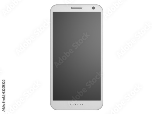 white smartphone on a white background