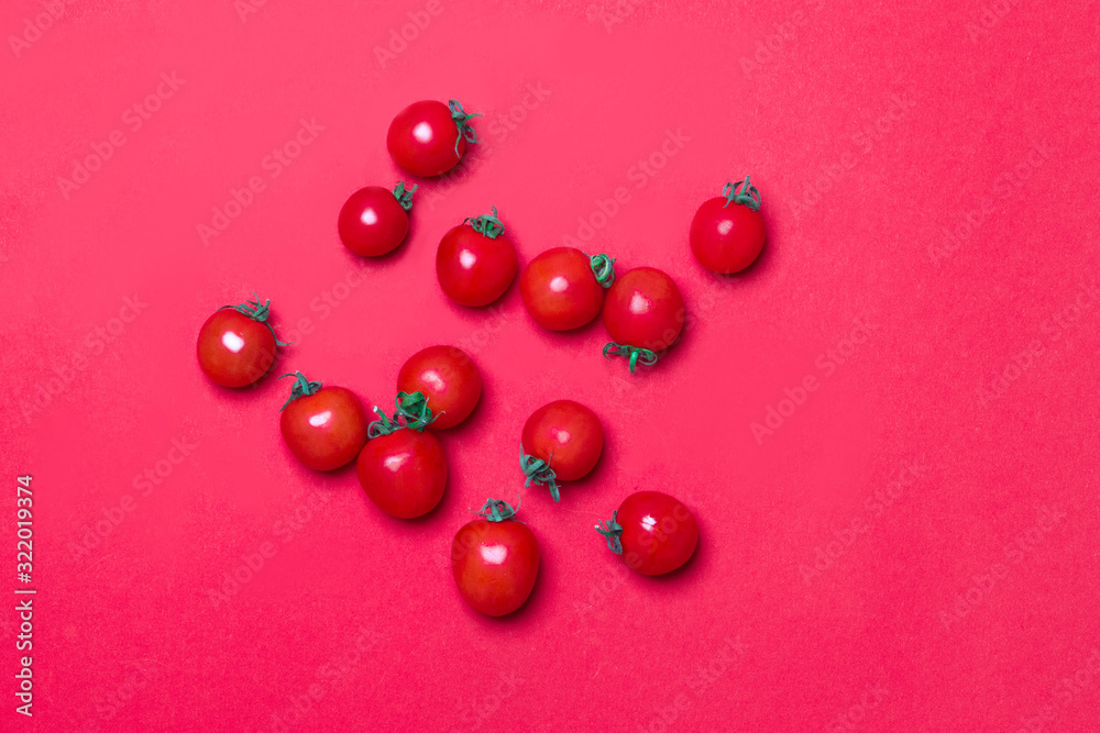 group of red tomato on red background group of red tomato on red background