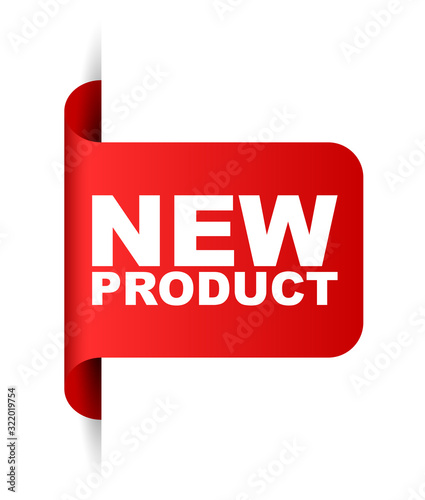 red vector banner new product