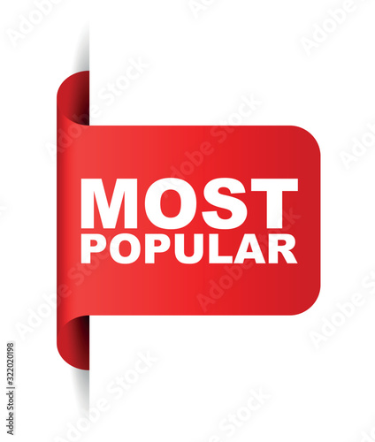 red vector banner most popular