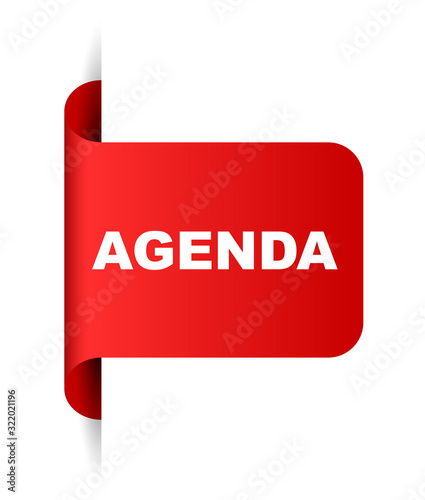 red vector banner agenda