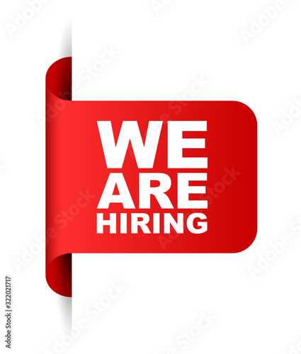 red vector banner we are hiring