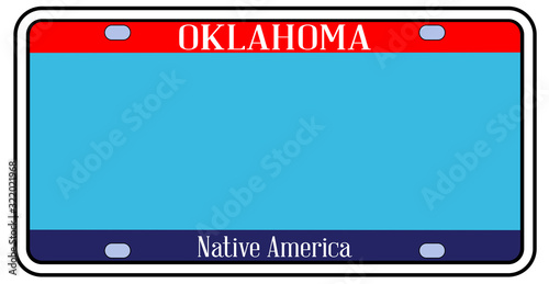 Blank Oklahoma State License Plate