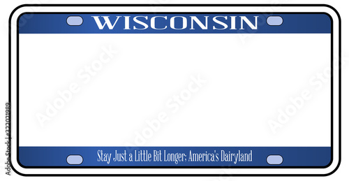 Blank Wisconsin State License Plate