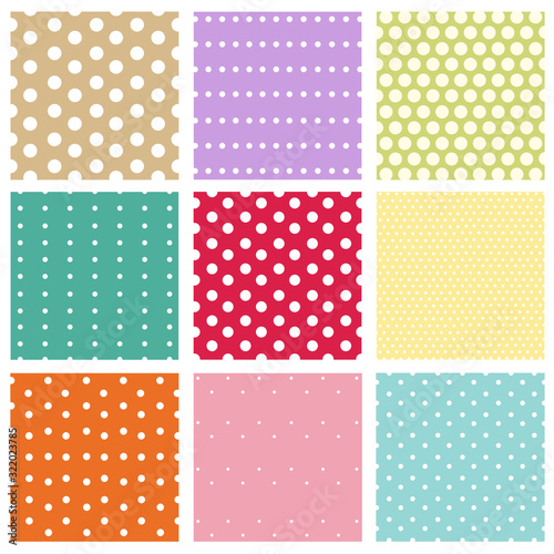 polkadot vector red ,greenmint,purple, blue, pink ,yellow.