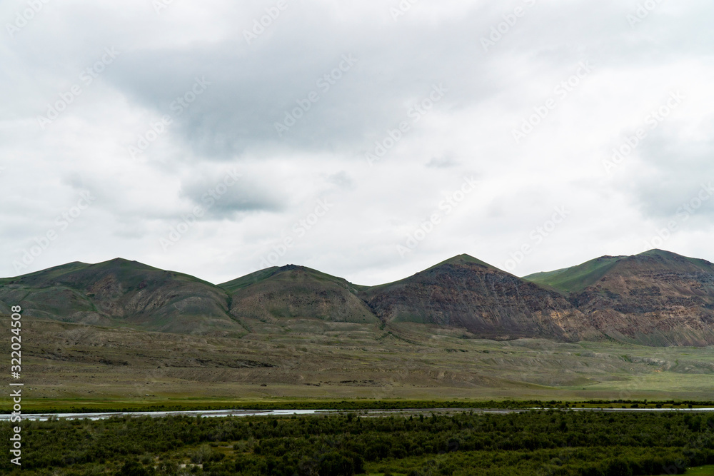 Fototapeta premium Background image of a mountain landscape. Russia, Siberia, Altai