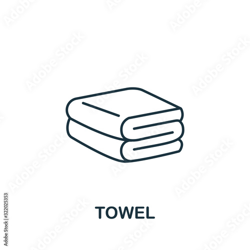 Towel icon from barber shop collection. Simple line element Towel symbol for templates, web design and infographics